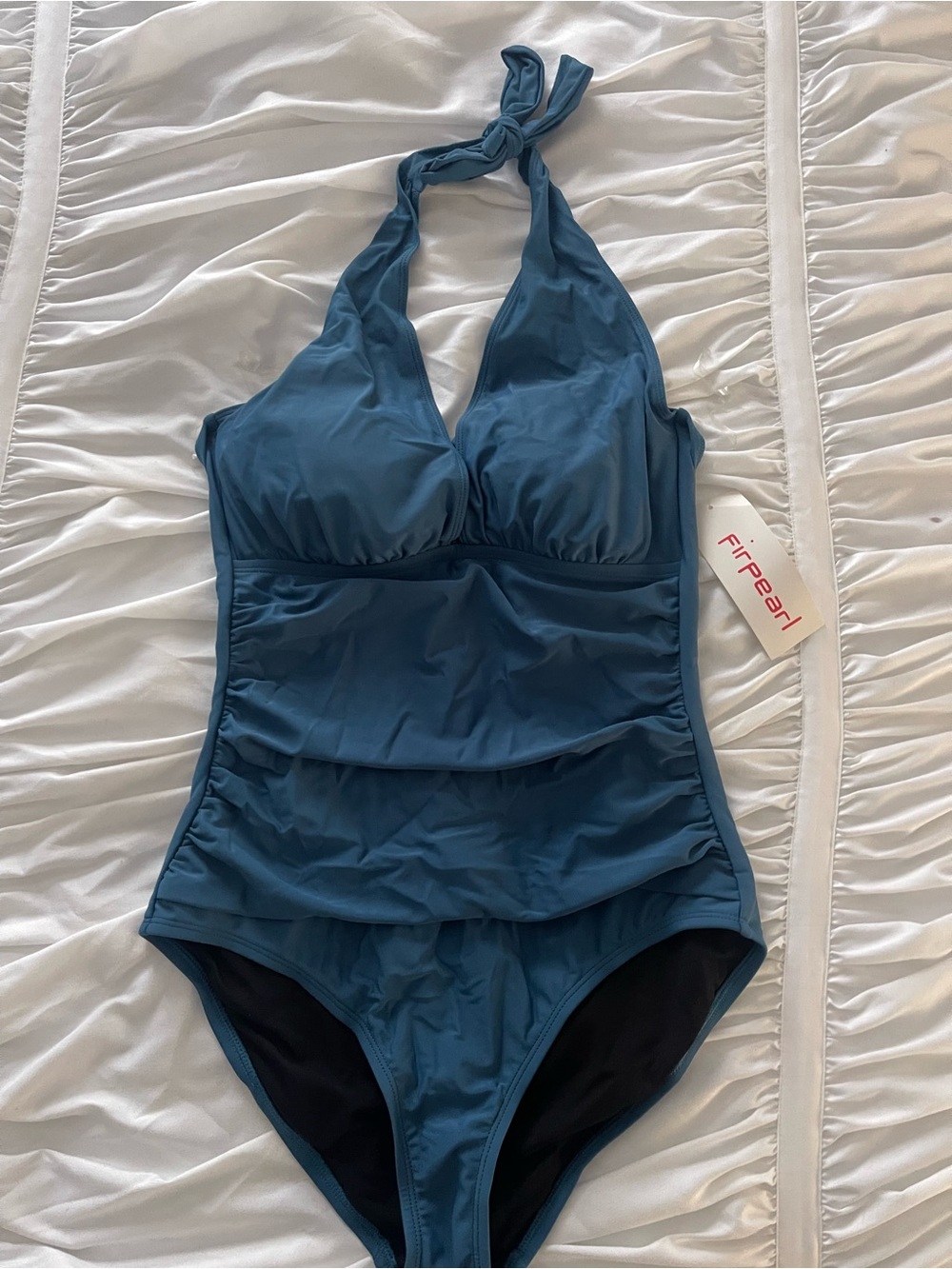 FiPearl Teal Halter One-Piece Swimsuit